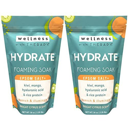 Wellness By Village Naturals Therapy Hydrate Foaming Bath Soak, 36 oz, Pack of 2 Avelisse