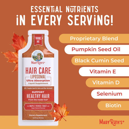 MaryRuth Organics Hair Growth Vitamins - Liquid Hair Supplement with Biotin, Vitamin D3, Hyaluronic Acid - Sugar & Gluten Free, Vegan, Non-GMO - 7 Fl Oz (14 Pouches) Avelisse