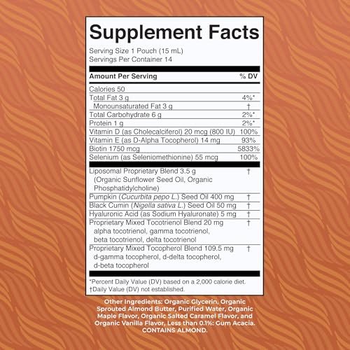 MaryRuth Organics Hair Growth Vitamins - Liquid Hair Supplement with Biotin, Vitamin D3, Hyaluronic Acid - Sugar & Gluten Free, Vegan, Non-GMO - 7 Fl Oz (14 Pouches) Avelisse