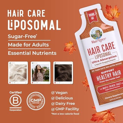 MaryRuth Organics Hair Growth Vitamins - Liquid Hair Supplement with Biotin, Vitamin D3, Hyaluronic Acid - Sugar & Gluten Free, Vegan, Non-GMO - 7 Fl Oz (14 Pouches) Avelisse