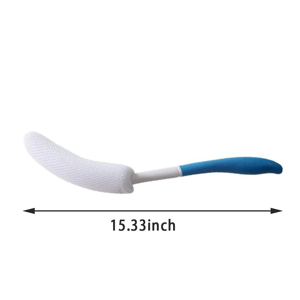 YF-ANEN Long Anti-Slip Curved Handle Bath Body Brush – 15.33 Inch for Elderly, Pregnant Women, and Middle Aged - görsel 3