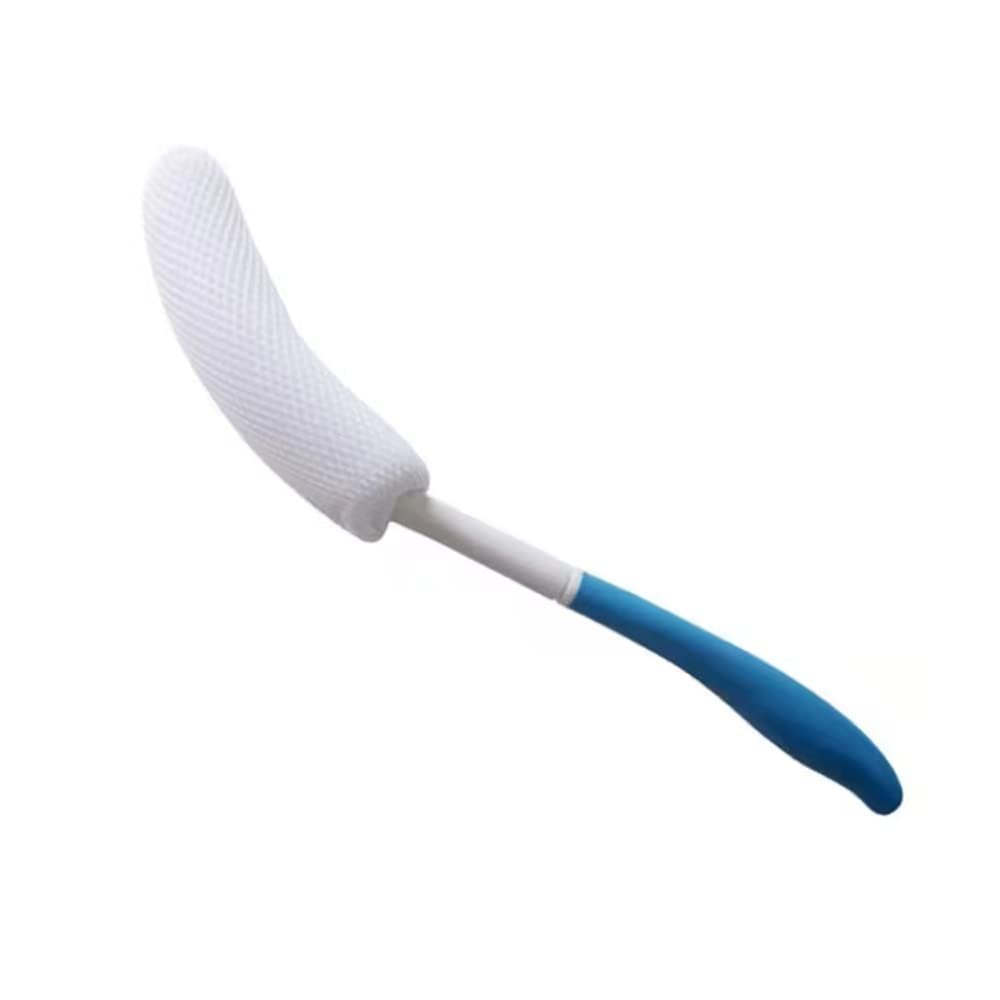 YF-ANEN Long Anti-Slip Curved Handle Bath Body Brush – 15.33 Inch for Elderly, Pregnant Women, and Middle Aged - görsel 1