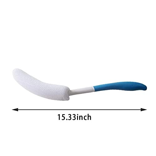 YF-ANEN Long Anti-Slip Curved Handle Bath Body Brush – 15.33 Inch for Elderly, Pregnant Women, and Middle Aged - görsel 4