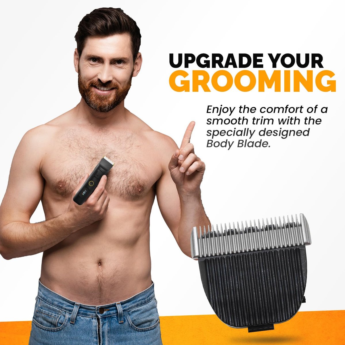Body Blade Assembly Compatible with Brio Beardscape V2 & V1 Trimmers – Stainless Steel for Sensitive Skin Body Hair Trimming Avelisse