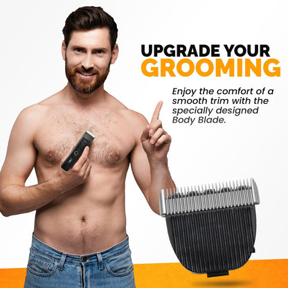 Body Blade Assembly Compatible with Brio Beardscape V2 & V1 Trimmers – Stainless Steel for Sensitive Skin Body Hair Trimming Avelisse