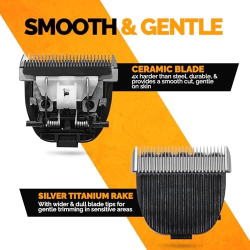 Body Blade Assembly Compatible with Brio Beardscape V2 & V1 Trimmers – Stainless Steel for Sensitive Skin Body Hair Trimming Avelisse