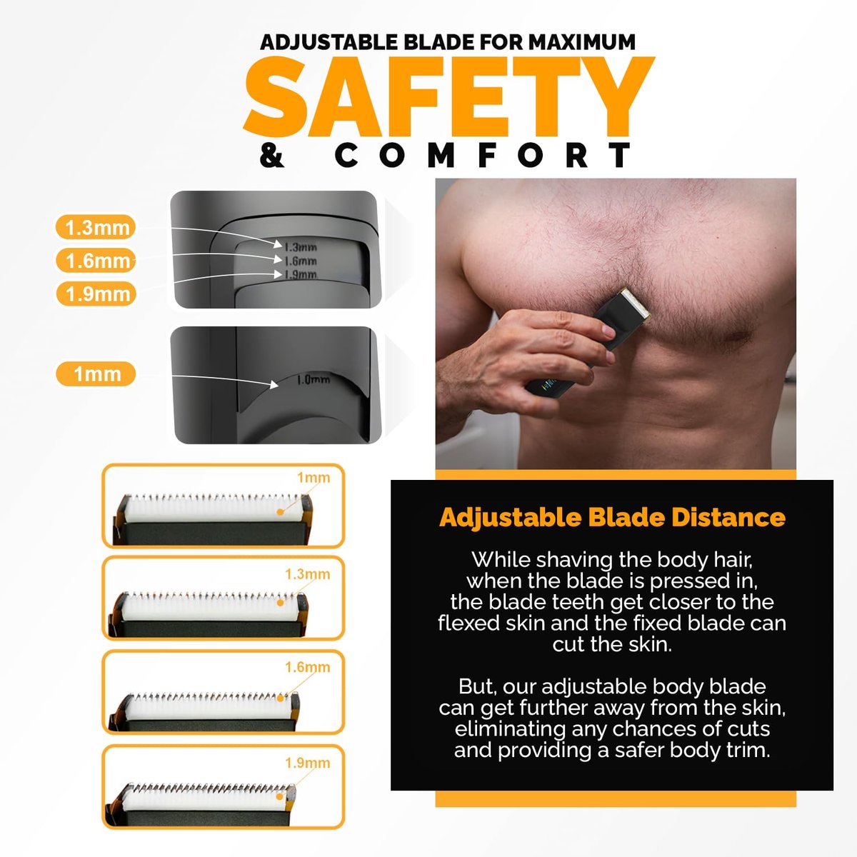 Body Blade Assembly Compatible with Brio Beardscape V2 & V1 Trimmers – Stainless Steel for Sensitive Skin Body Hair Trimming Avelisse