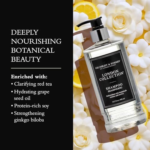 Gilchrist & Soames London Collection Shampoo – Pure, Sulfate Free, Paraben Free, Cruelty Free Formula for All Hair Types, Gentle Clarifying & Moisturizing Wash with Crisp, Clean Scent, 15.5 oz Avelisse