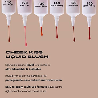 Milani Cheek Kiss Liquid Blush Makeup - Pink Flirt, Lightweight & Buildable Liquid Blush for Radiant Flushed Cheeks