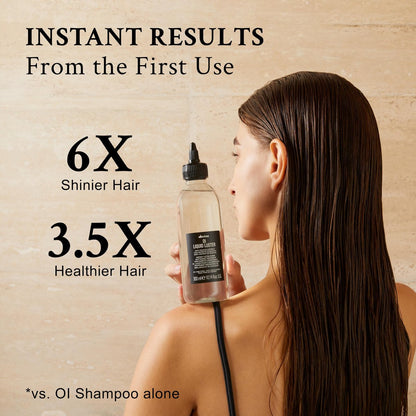 Davines OI Liquid Luster Weightless Hair Treatment - Rinse-Out Glossing Fluid for Glass-Like Shine, 10.14 Fl Oz Avelisse