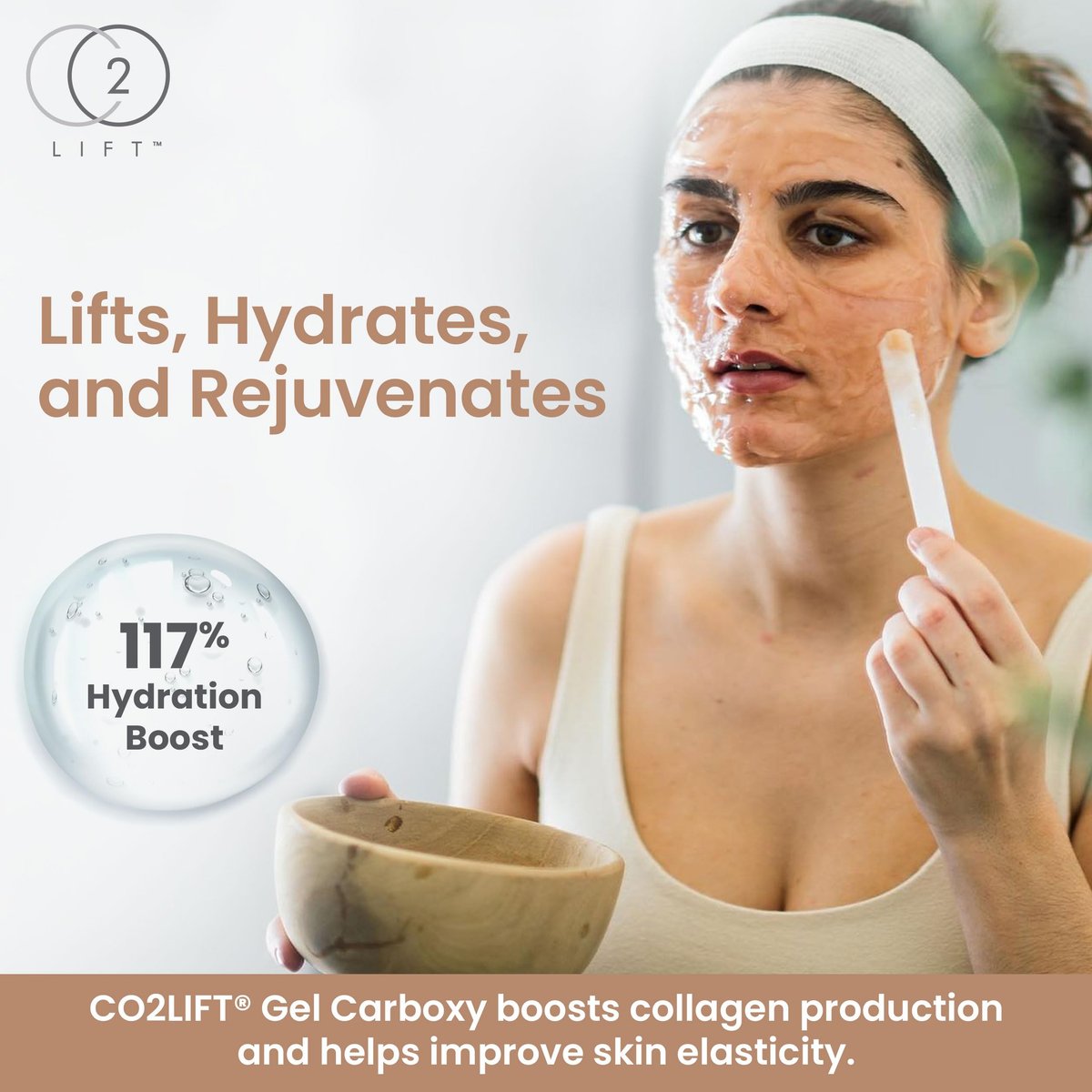 CO2Lift Pro Carboxy Gel Treatment Single Use Mask – Oxygen Skincare Mask for Face & Under Eye – Skin Tightening, Hydration, Dark Circles & Wrinkle Reduction Avelisse