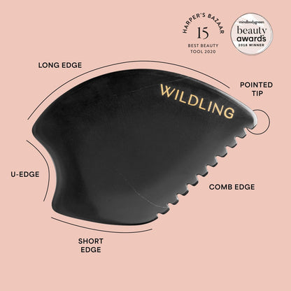 WILDLING Empress Stone Gua Sha Facial Stone – Patented Bian Stone for Lifting, Plumping, Toning & Sculpting Avelisse