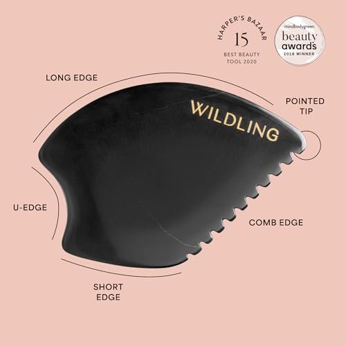 WILDLING Empress Stone Gua Sha Facial Stone – Patented Bian Stone for Lifting, Plumping, Toning & Sculpting Avelisse