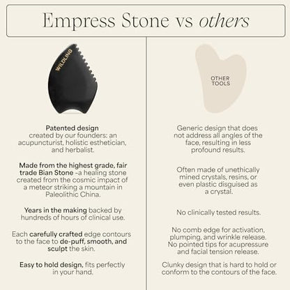 WILDLING Empress Stone Gua Sha Facial Stone – Patented Bian Stone for Lifting, Plumping, Toning & Sculpting Avelisse