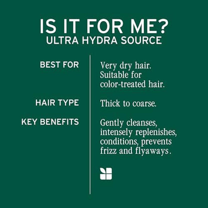 Biolage Ultra Hydra Source Leave-In Cream for Very Dry, Thick Hair - Moisturizes & Controls Frizz with Cupuaçu Butter & Salicylic Acid
