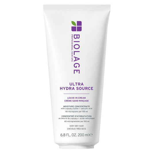 Biolage Ultra Hydra Source Leave-In Cream for Very Dry, Thick Hair - Moisturizes & Controls Frizz with Cupuaçu Butter & Salicylic Acid