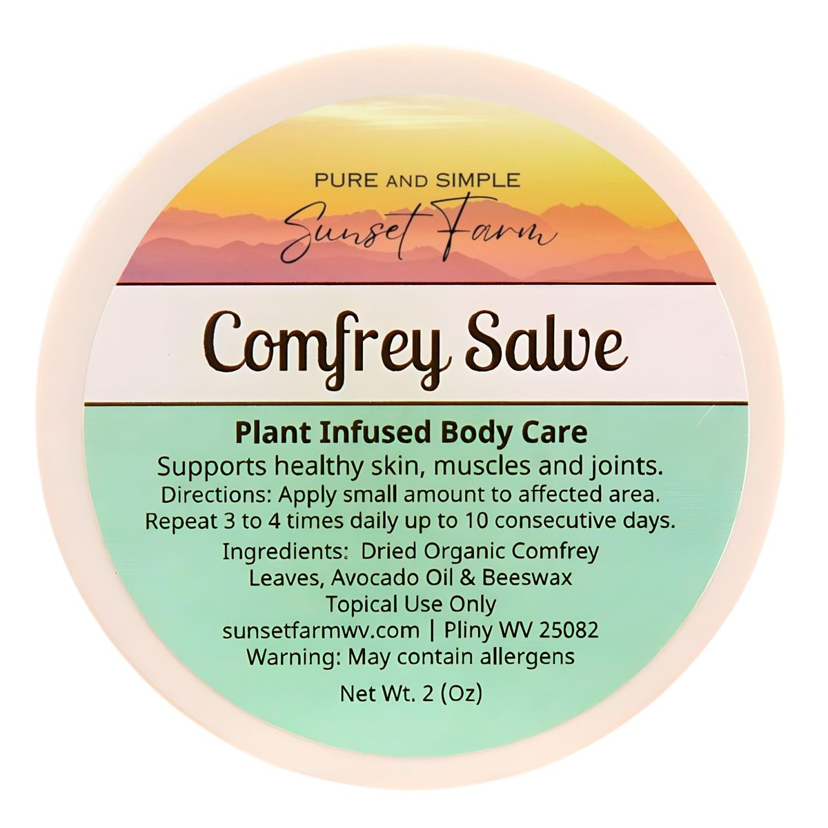 Organic Comfrey Salve – Non-GMO, Small-Batch Herbal Balm, Family Made in WV (2 oz) Avelisse