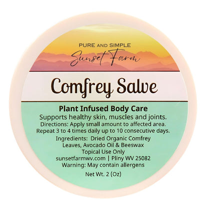 Organic Comfrey Salve – Non-GMO, Small-Batch Herbal Balm, Family Made in WV (2 oz) Avelisse