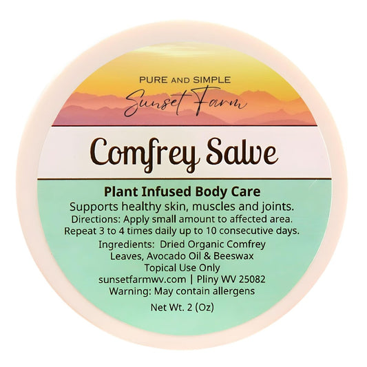 Organic Comfrey Salve – Non-GMO, Small-Batch Herbal Balm, Family Made in WV (2 oz) Avelisse