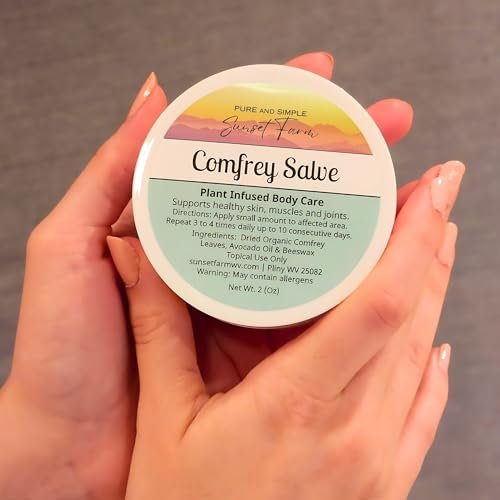 Organic Comfrey Salve – Non-GMO, Small-Batch Herbal Balm, Family Made in WV (2 oz) Avelisse