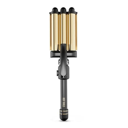 Hot Tools Pro Artist 24K Gold Digital 3 Barrel Hair Waver - Jumbo Size for Long-Lasting Defined Waves Avelisse