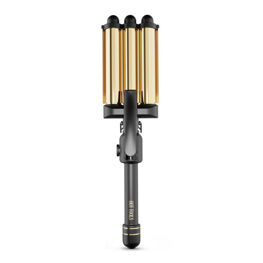 Hot Tools Pro Artist 24K Gold Digital 3 Barrel Hair Waver - Jumbo Size for Long-Lasting Defined Waves Avelisse