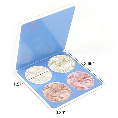 Boobeen Highlighter Palette - Powder Shimmer Face Illuminator & Bronzer - Waterproof Long Lasting Makeup