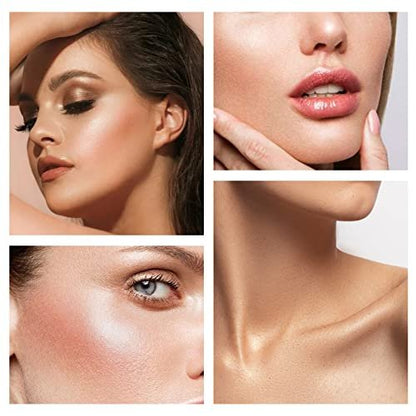 Boobeen Highlighter Palette - Powder Shimmer Face Illuminator & Bronzer - Waterproof Long Lasting Makeup
