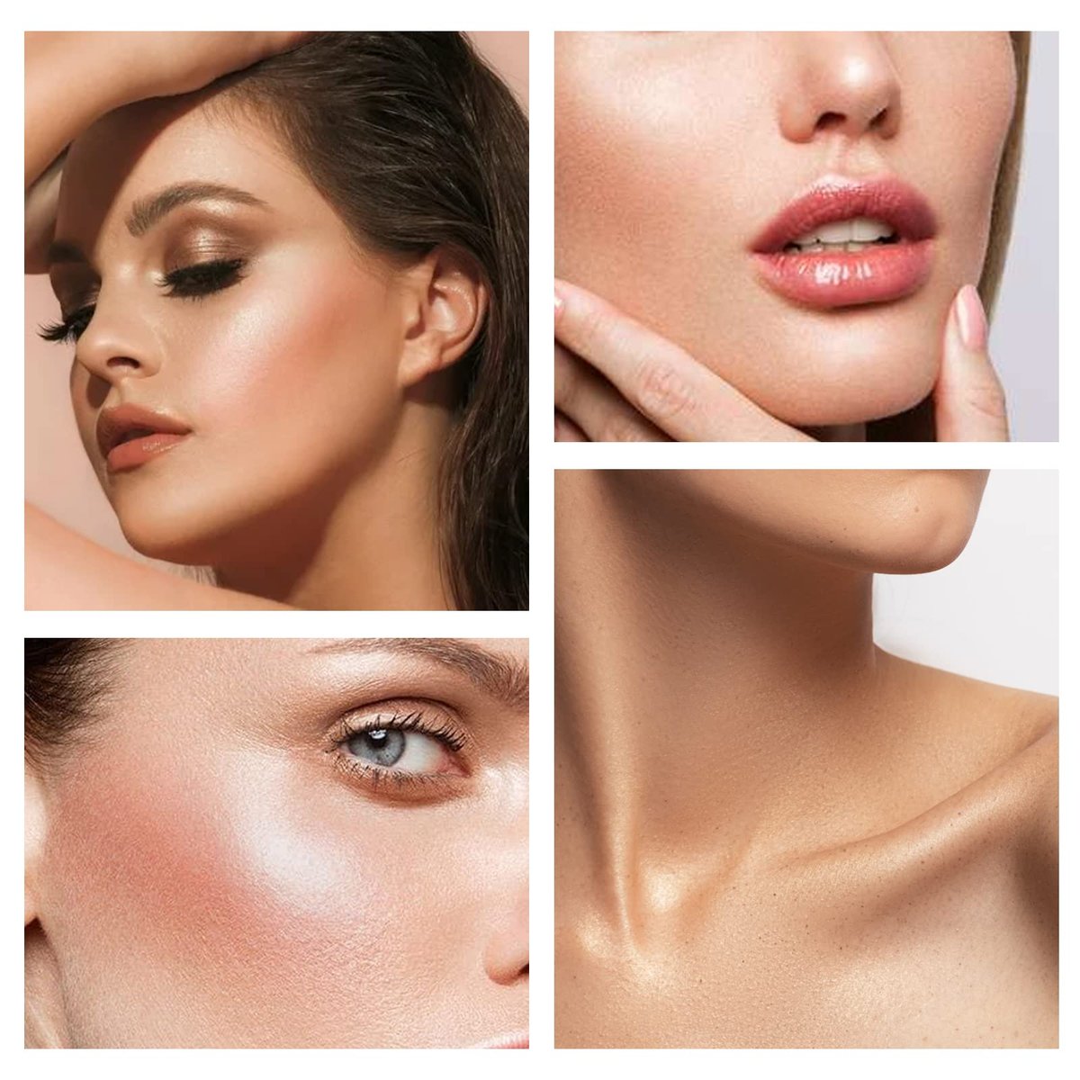 Boobeen Highlighter Palette - Powder Shimmer Face Illuminator & Bronzer - Waterproof Long Lasting Makeup - görsel 5