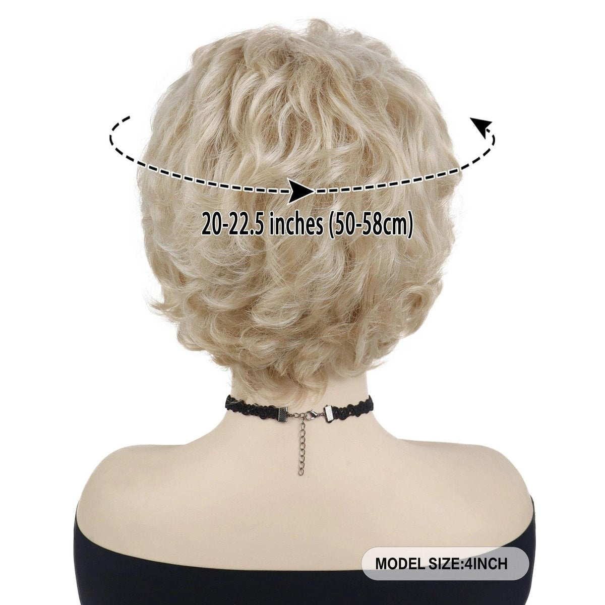 GNIMEGIL Lightest Golden Blonde Short Curly Wig for Seniors - Fluffy Synthetic Betty White Style Wig - görsel 11