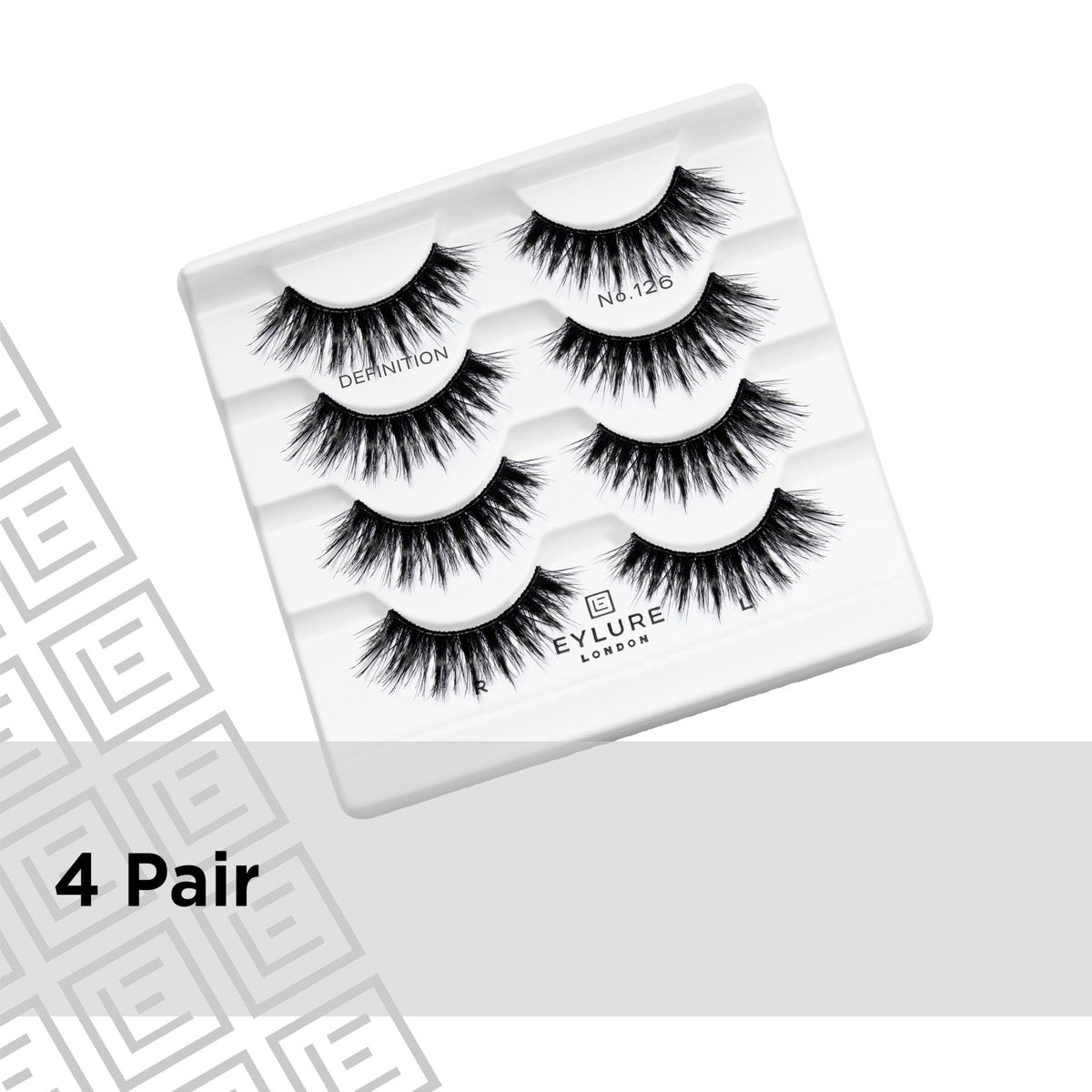 Eylure Dramatic Definition No. 126 Eyelashes Multipack - 4 Pairs of Black Synthetic False Lashes - görsel 3
