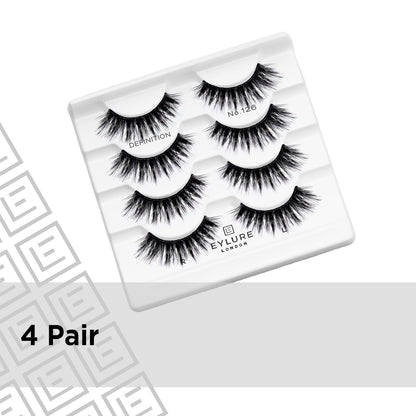 Eylure Dramatic Definition No. 126 Eyelashes Multipack - 4 Pairs of Black Synthetic False Lashes
