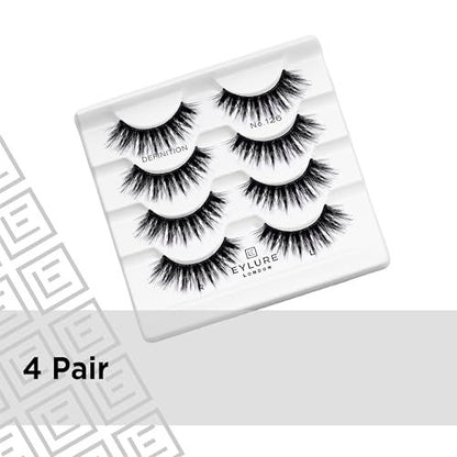 Eylure Dramatic Definition No. 126 Eyelashes Multipack - 4 Pairs of Black Synthetic False Lashes