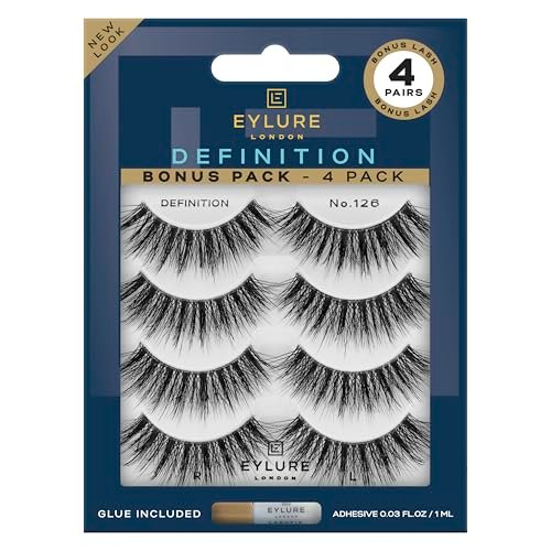 Eylure Dramatic Definition No. 126 Eyelashes Multipack - 4 Pairs of Black Synthetic False Lashes - görsel 2