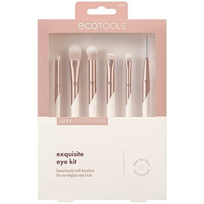 EcoTools Luxe Exquisite Eye Makeup Brush Kit – 6 Piece Professional Eye Brush Set, Eco-Friendly & Cruelty-Free