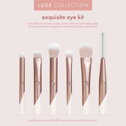 EcoTools Luxe Exquisite Eye Makeup Brush Kit – 6 Piece Professional Eye Brush Set, Eco-Friendly & Cruelty-Free