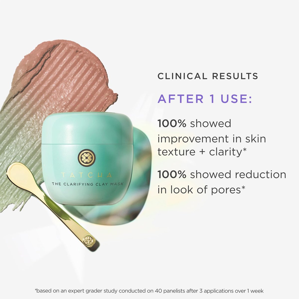 TATCHA The Clarifying Clay Mask – Exfoliating Pore Treatment with Warming Sensation, 1.7 oz Avelisse