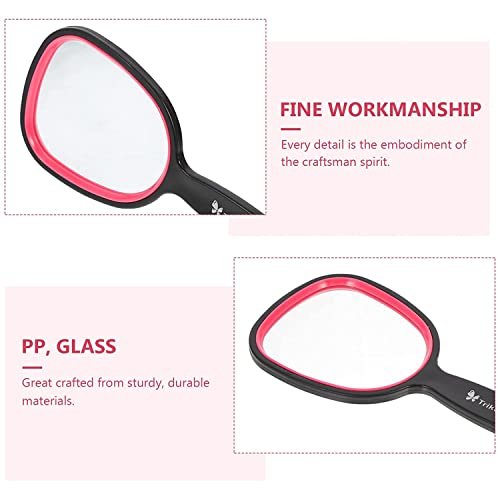 mpowtech Small Handheld Mirror with Handle – Lightweight Personal Mirror for Women and Girls, Ideal for Makeup, Travel, and Bathroom (6.11" x 2.95", Red & Black) - görsel 16