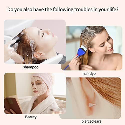 WOSHOP 200 Pack Clear Disposable Ear Protectors - Waterproof Plastic Shower Caps for Hair Dye, Bathing, and More - görsel 4