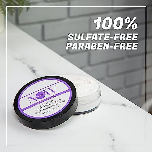 NOW BEAUTY Squalane Body Butter – Hydrating Body Lotion with Squalane, Hyaluronic Acid, Coconut Oil & Shea Butter for Dry Skin – Non-Greasy, Luxurious Cream – 6 oz - görsel 6