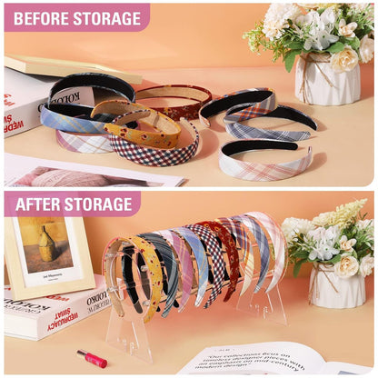 Suneerplay Clear Acrylic Headband Holder – Hairband Organizer & Display Stand for Women and Girls