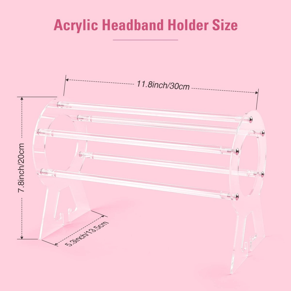 Suneerplay Clear Acrylic Headband Holder – Hairband Organizer & Display Stand for Women and Girls - görsel 5
