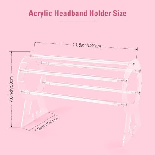Suneerplay Clear Acrylic Headband Holder – Hairband Organizer & Display Stand for Women and Girls - görsel 6