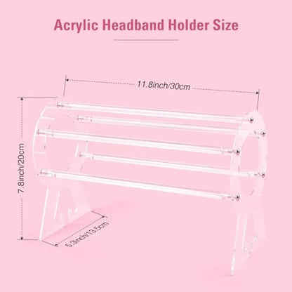 Suneerplay Clear Acrylic Headband Holder – Hairband Organizer & Display Stand for Women and Girls
