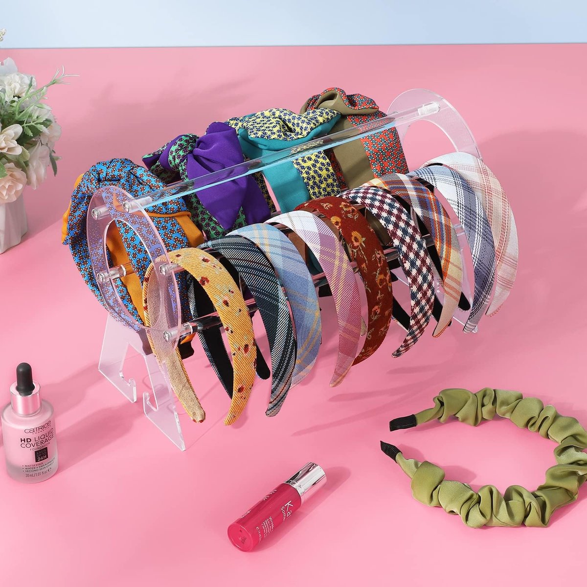 Suneerplay Clear Acrylic Headband Holder – Hairband Organizer & Display Stand for Women and Girls - görsel 11