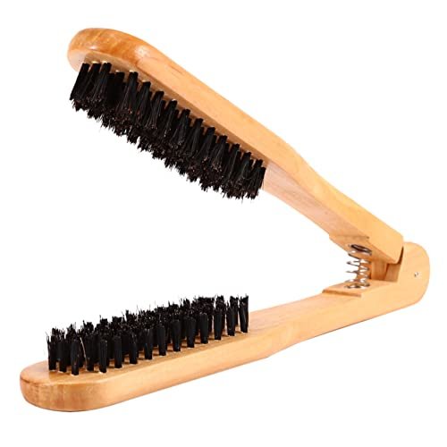 Double-Sided Anti-Static Hairstyling Comb with Hair Clamp - Wooden Straightening Brush for Professional & DIY Salon Use - görsel 2