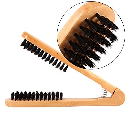 Double-Sided Anti-Static Hairstyling Comb with Hair Clamp - Wooden Straightening Brush for Professional & DIY Salon Use - görsel 8