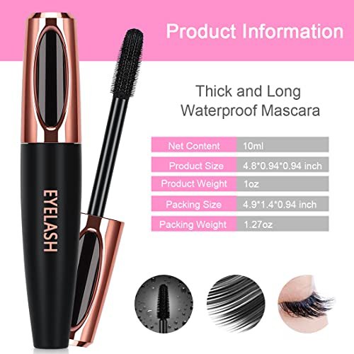 2 Pack 4D Silk Fiber Lash Mascara – Waterproof, Smudge-Proof Lengthening & Thickening Mascara for All-Day Full Lashes - görsel 8