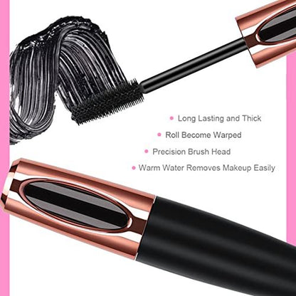 2 Pack 4D Silk Fiber Lash Mascara – Waterproof, Smudge-Proof Lengthening & Thickening Mascara for All-Day Full Lashes