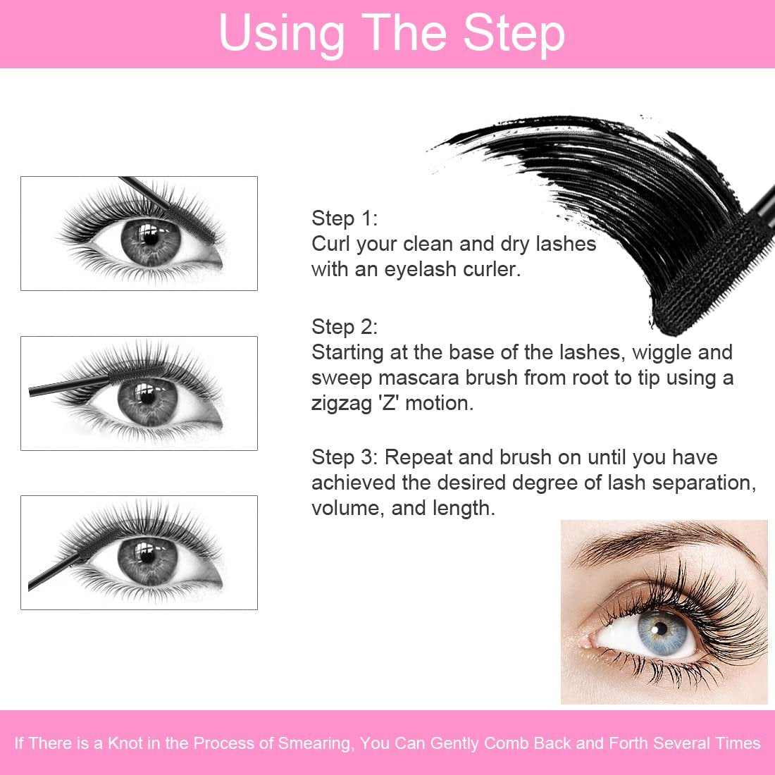 2 Pack 4D Silk Fiber Lash Mascara – Waterproof, Smudge-Proof Lengthening & Thickening Mascara for All-Day Full Lashes - görsel 13